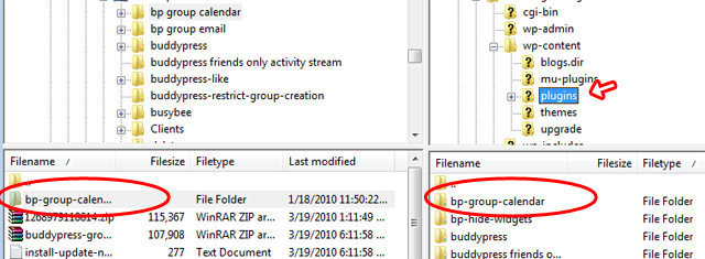BuddyPress Group Calendar Upload