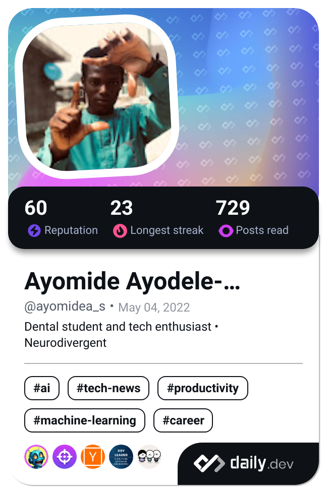 Ayomide Ayodele-Soyebo's Dev Card