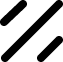 glyph consisting of three diagonal lines tilting to the right