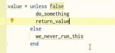 Replace unless expression with multiple statements by block