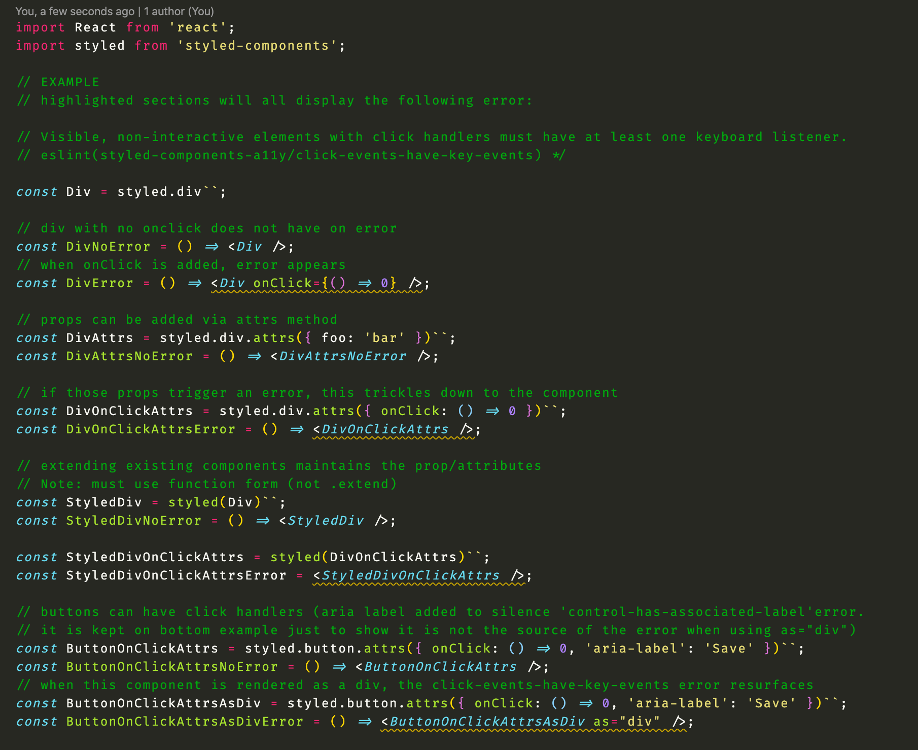 linting examples