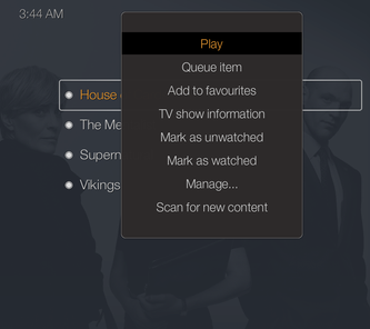 Image of context menu