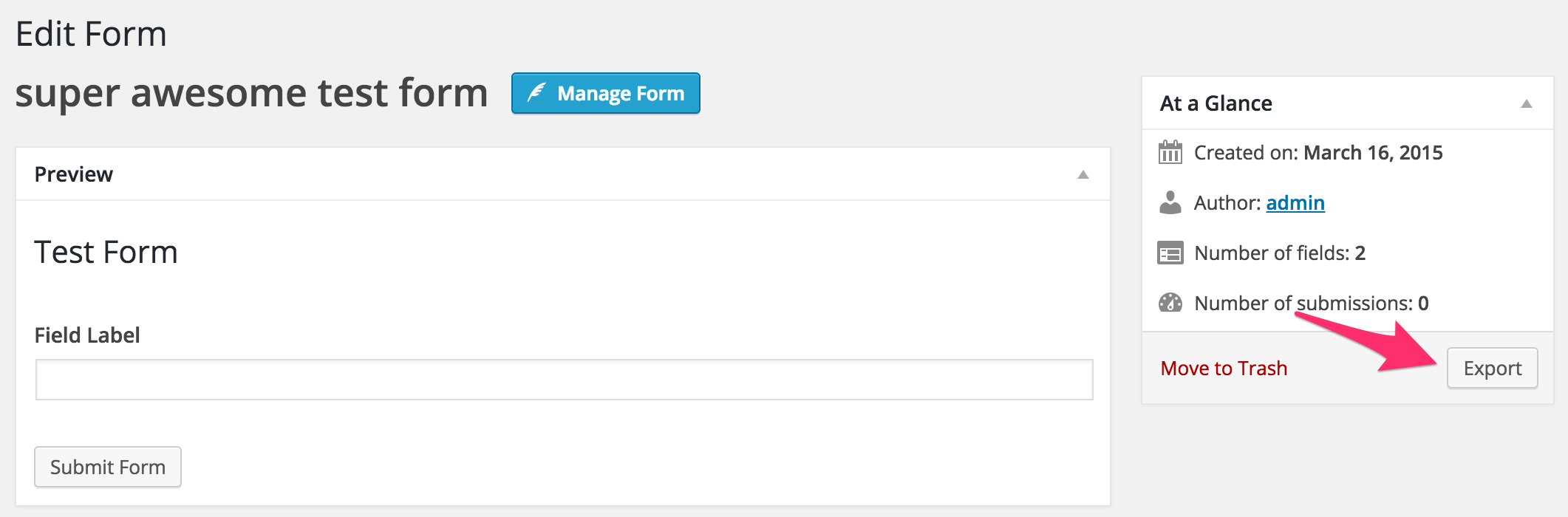 Export Single CCF Form