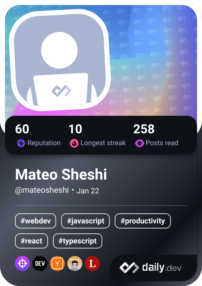 Mateo Sheshi's Dev Card