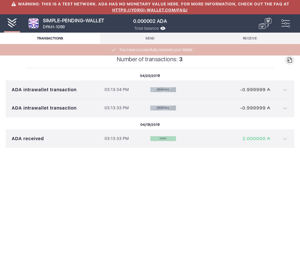 Open the tx history of a simple wallet IT102/3_15-I see the transactions summary.png