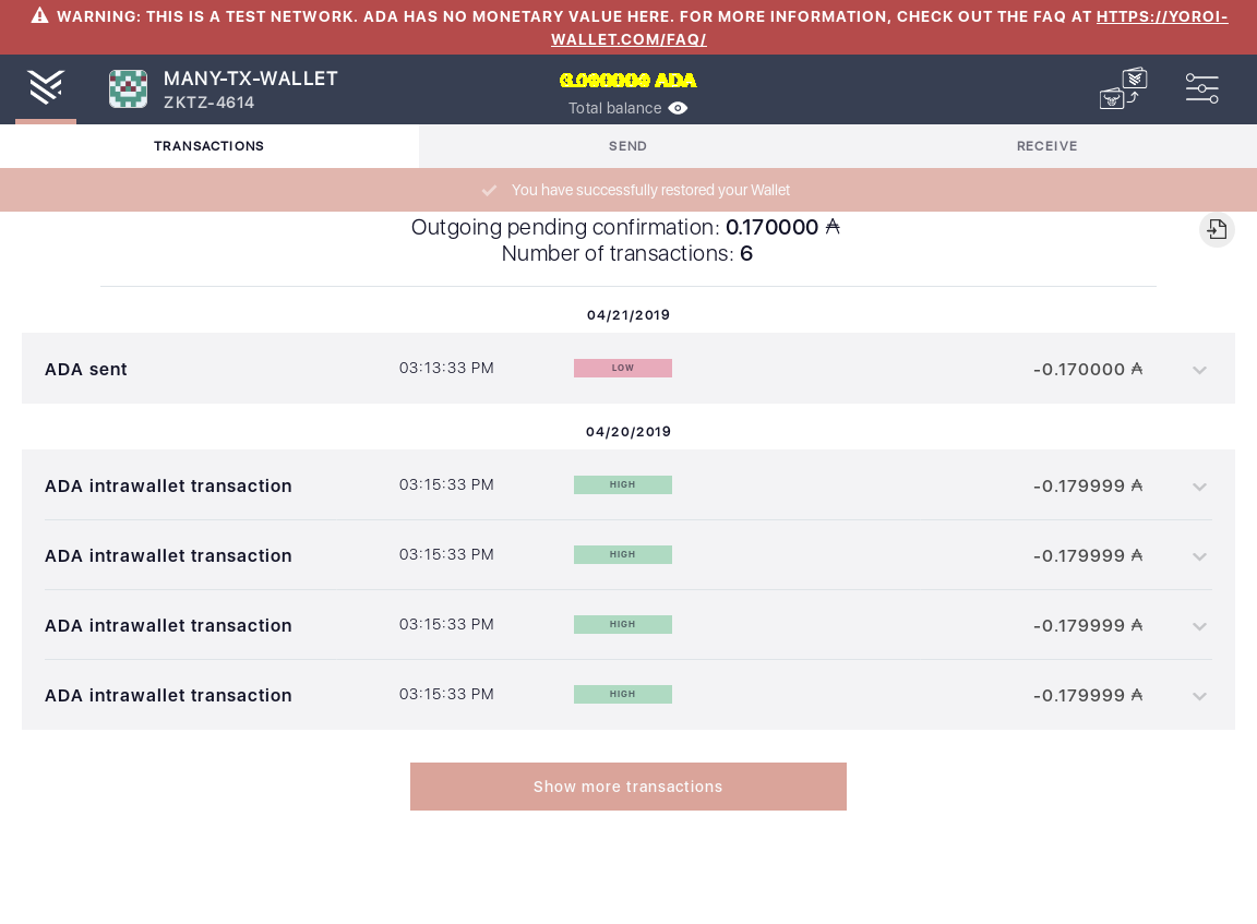 Open the tx history of a complex wallet IT103/3_41-I see the transactions summary.png