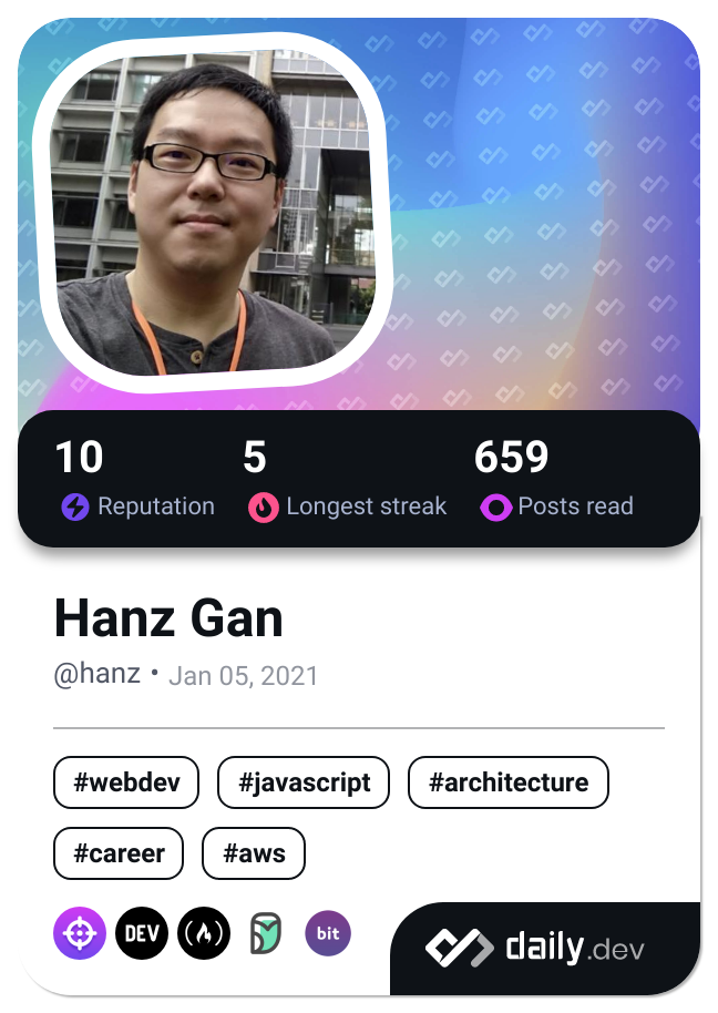 Hanz Gan's Dev Card