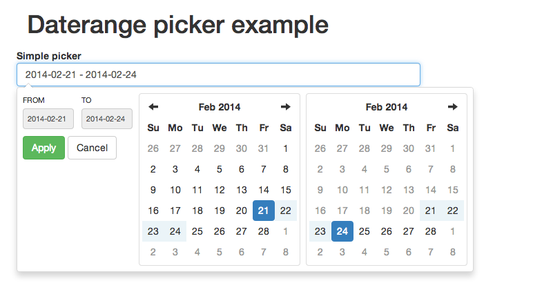 Date Range Picker screenshot