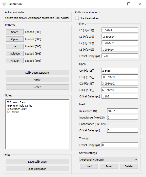 Screenshot of Calibration Window