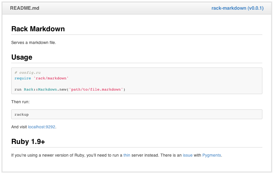 Rack Markdown Screenshot