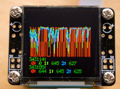 OLED128 Display showing Stripchart sample sketch