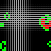 A bitmap rendered from conway's game of life