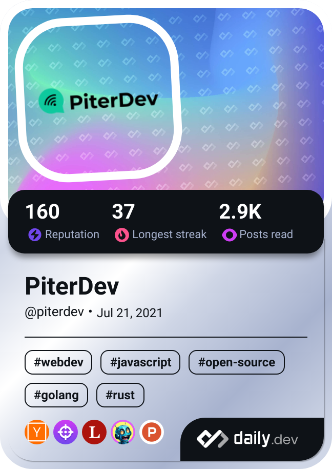 PiterDev's Dev Card