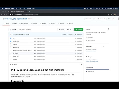 PHP Algorand SDK Vídeo Tutorial