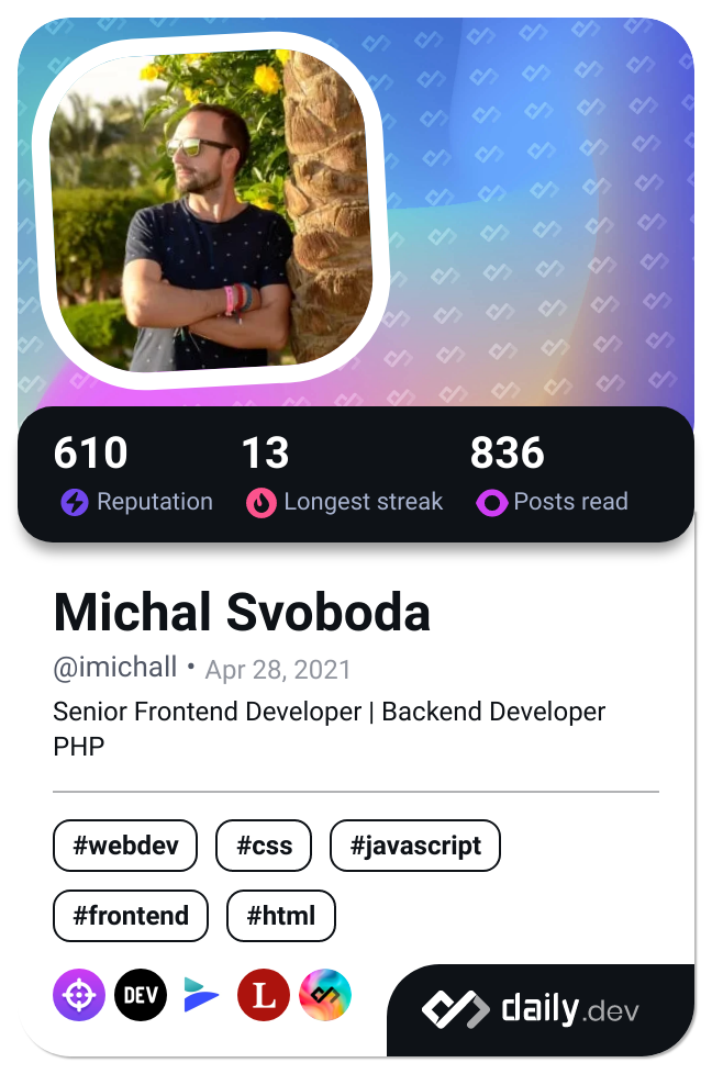 Michal Svoboda's Dev Card