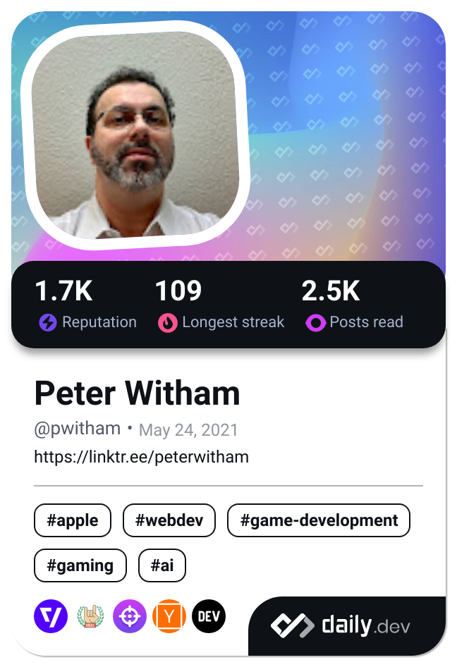 Peter Witham's Dev Card