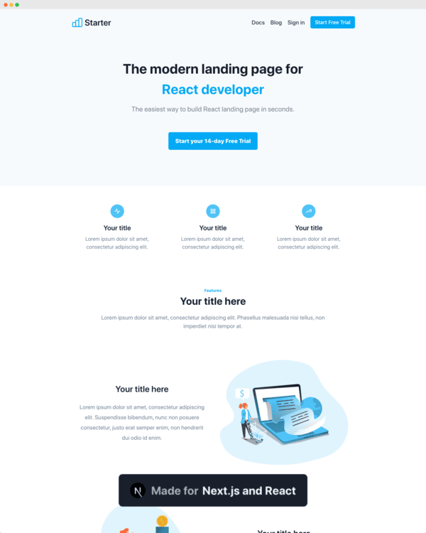 Blue Landing Page Nextjs Theme