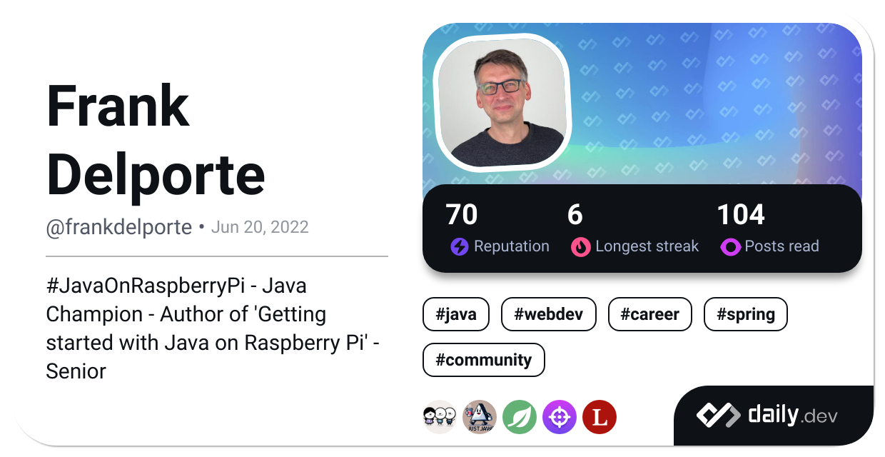 Frank Delporte's Dev Card