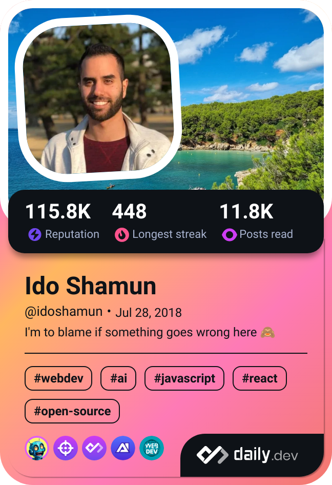 Ido Shamun's Dev Card