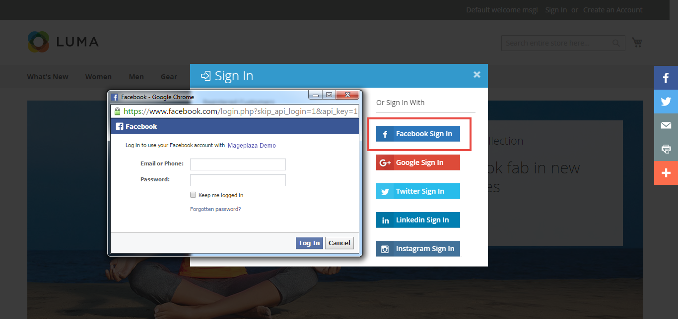 Magento 2 Login using Facebook