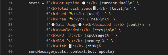 stats message