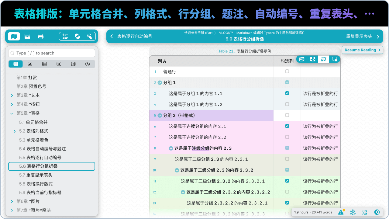 表格排版 plus：单元格合并、列格式、行分组、重复表头、自动编号…