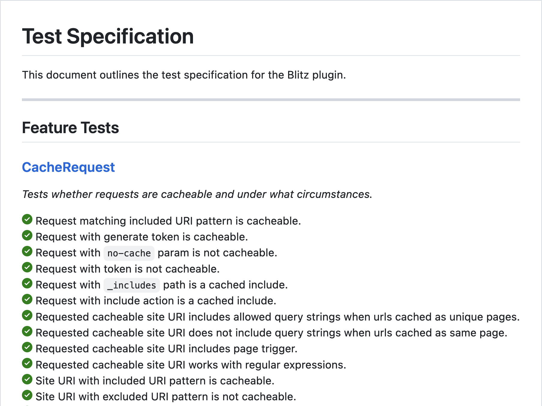 Test specification