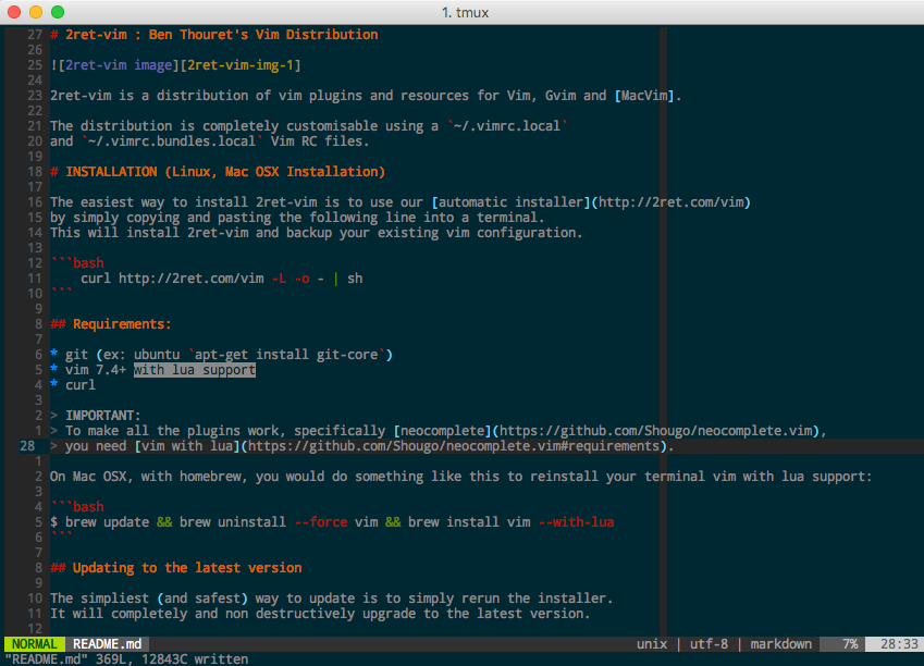 2ret-vim image