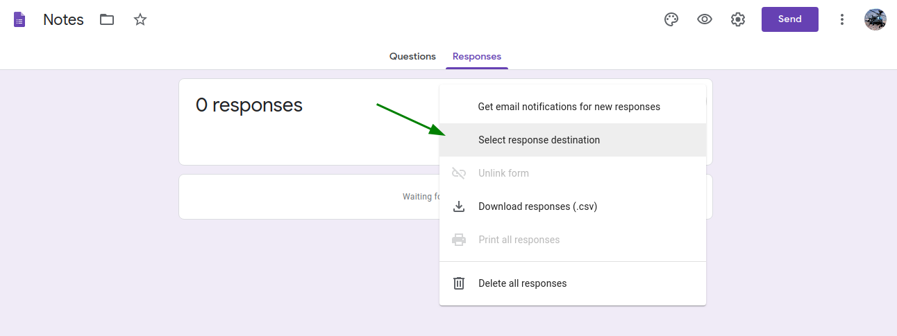 Response Destination