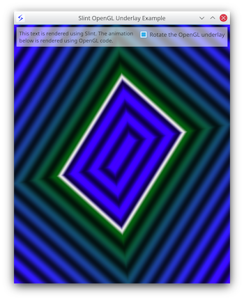 Screenshot of the OpenGL Underlay Example on Windows