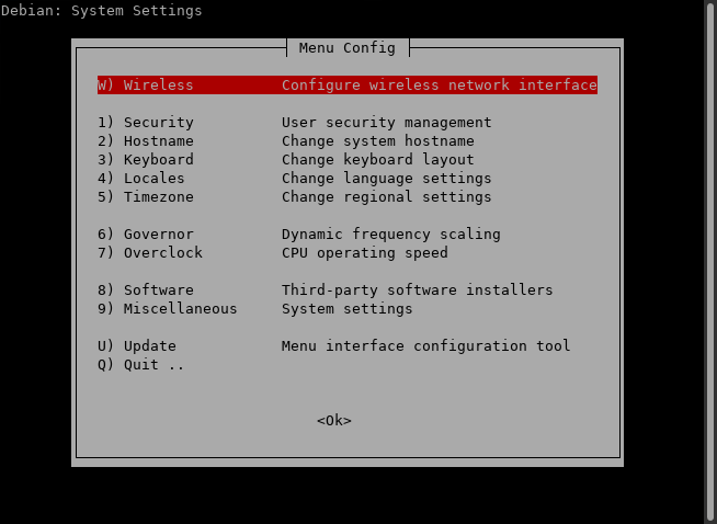 Menu Interface: System Settings