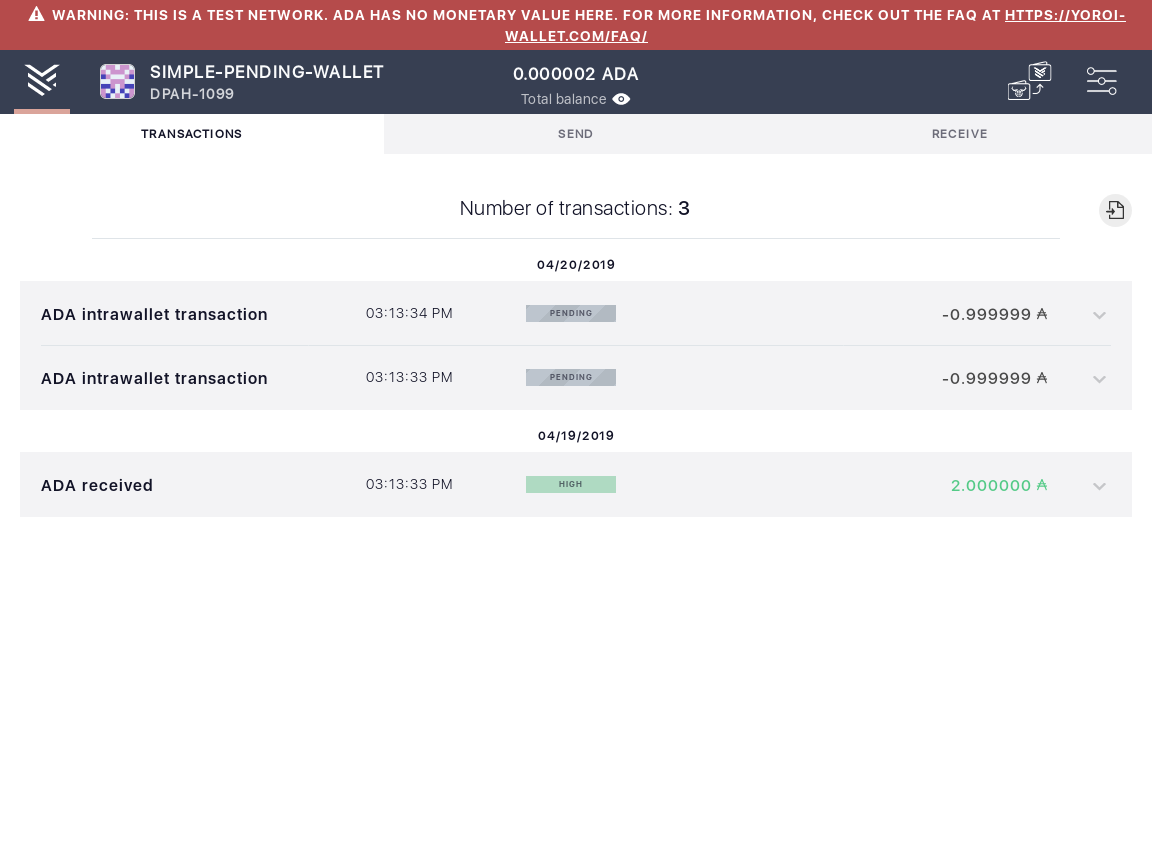 Open the tx history of an already loaded wallet IT105/5_55-I see the transactions summary.png