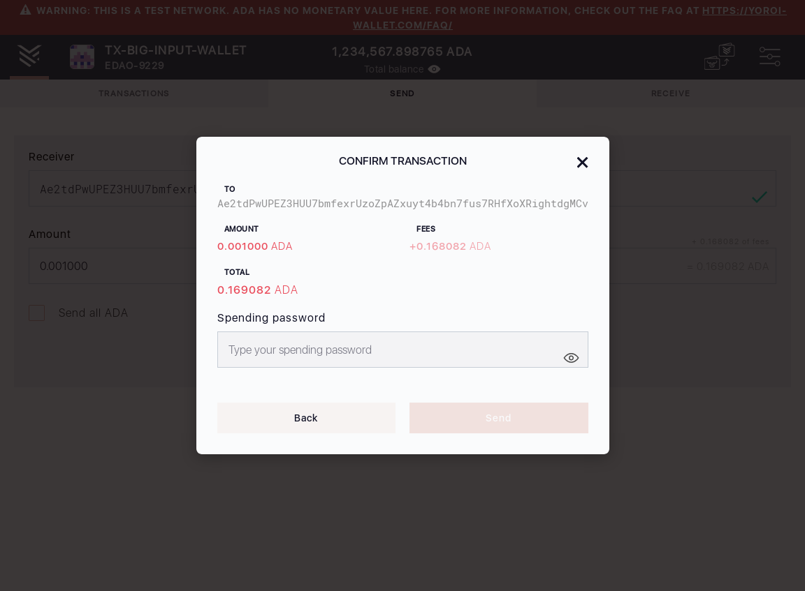 User is able to change spending password IT94/15_55-I click on the next button in the wallet send form.png