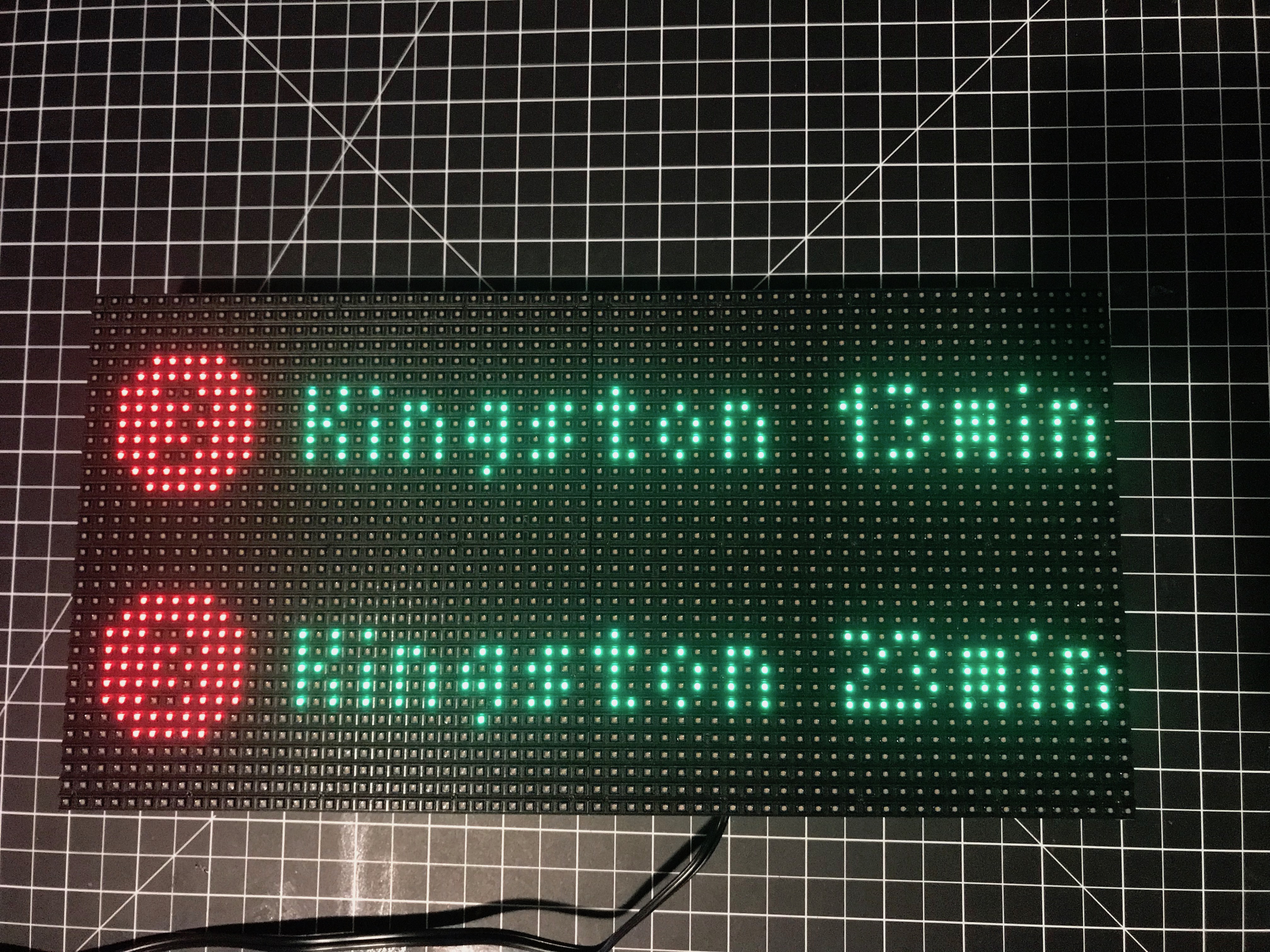 Front of 64x32 RGB LED Matrix display