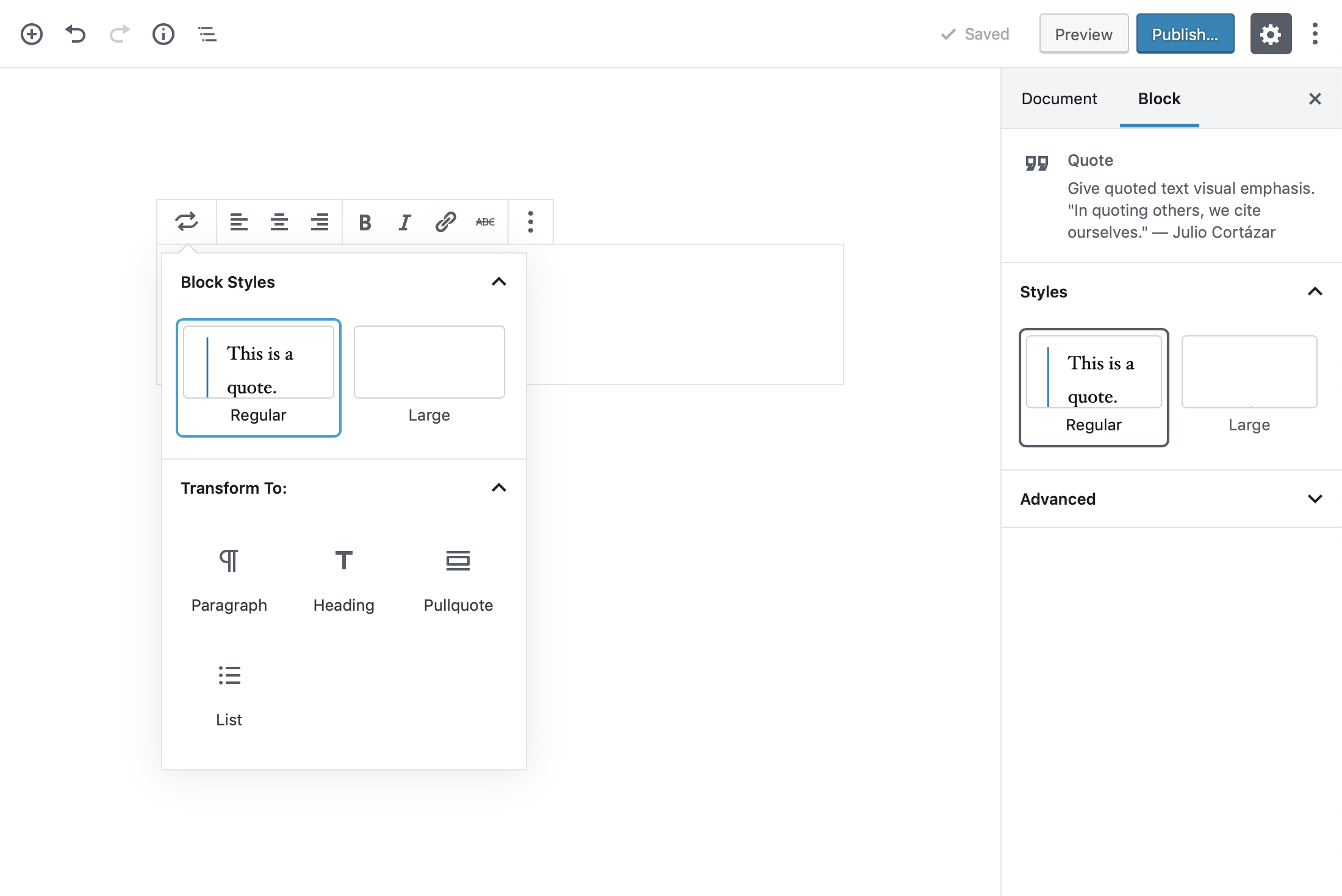 Block Styles Example