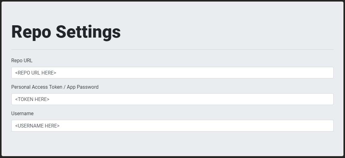 Repo Settings
