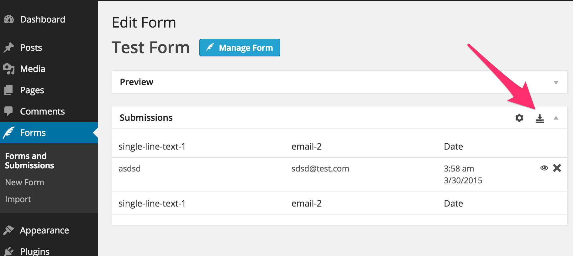 Export Submissions as .CSV Files