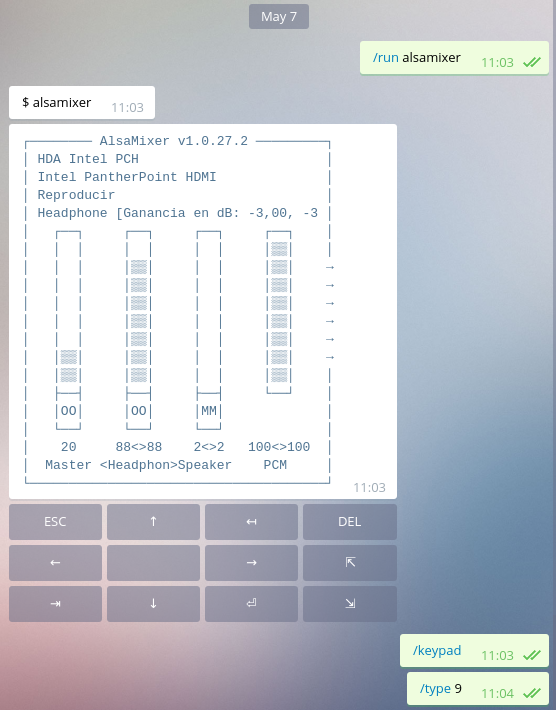 Alsamixer with keypad