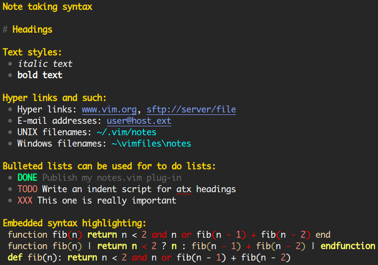 Syntax mode screen shot