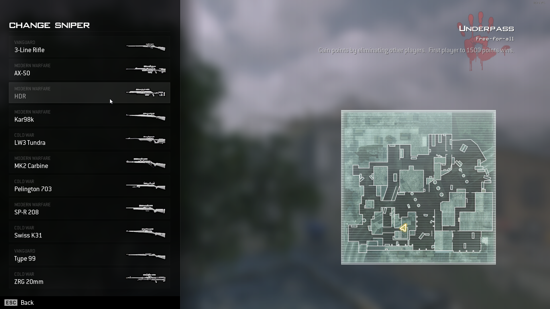 Sniper Menu