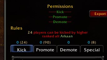 Unable to kick, but alt Arkaan can