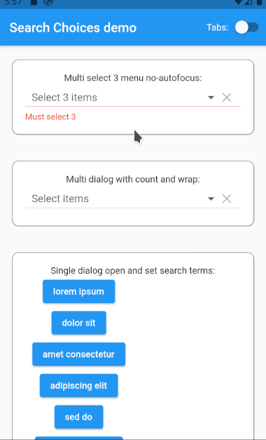 Multi select 3 menu no-autofocus