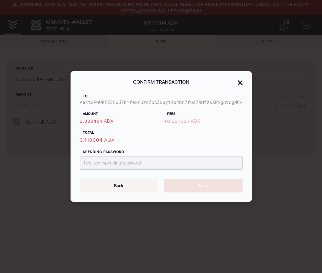 User can send all funds from one Yoroi wallet to another/9_113-I see send money confirmation dialog.png