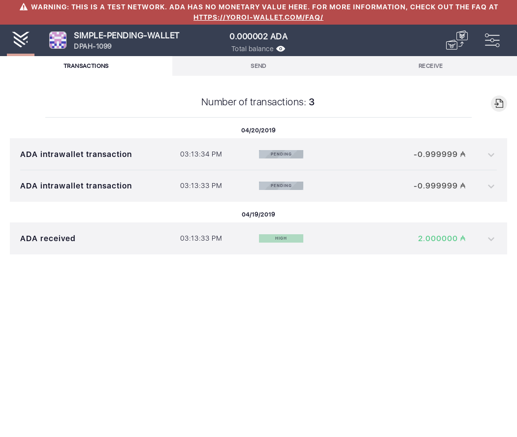 Open the tx history of an already loaded wallet IT105/5_55-I see the transactions summary.png