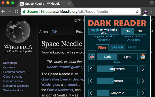 Dark Reader screenshot