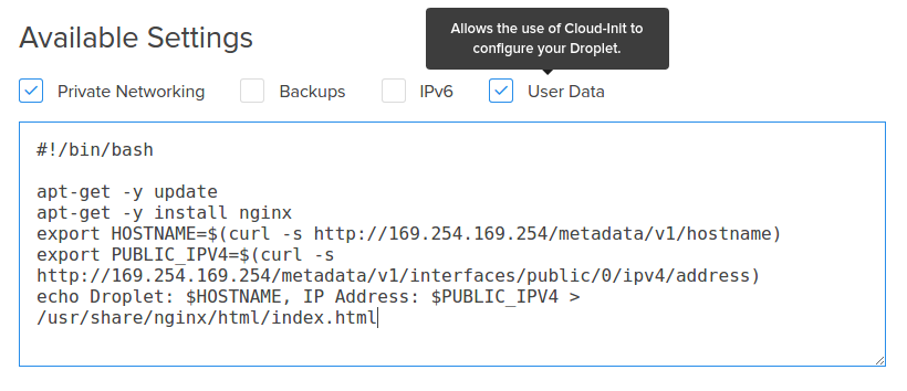 DigitalOcean Control Panel