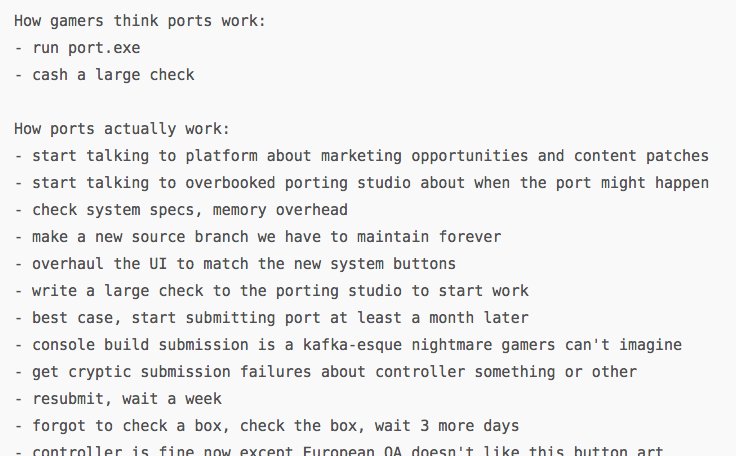 how gamers think ports work vs how ports actually work