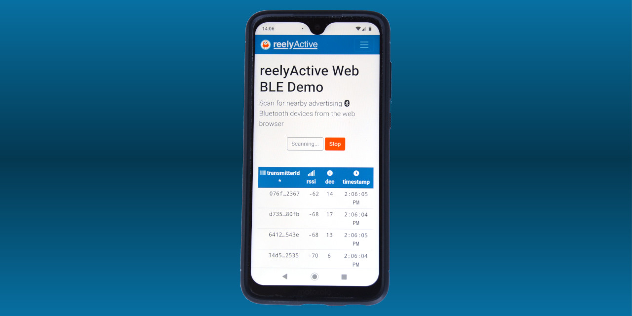 reelyActive Web BLE Demo header