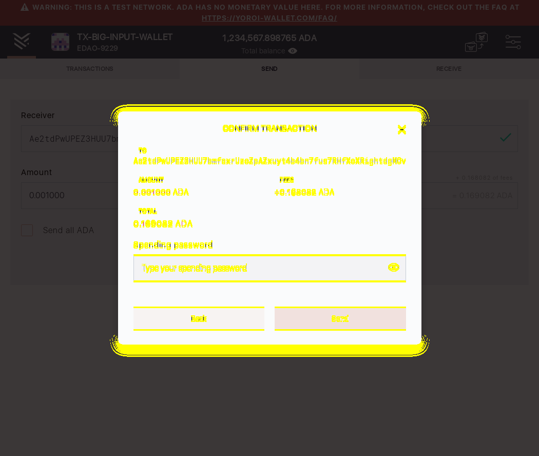 User is able to change spending password IT94/16_55-I see send money confirmation dialog.png