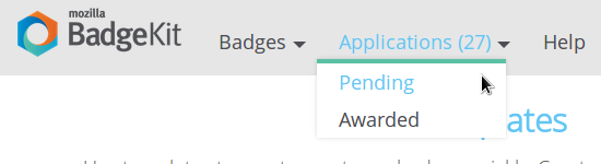 BadgeKit Applications Menu